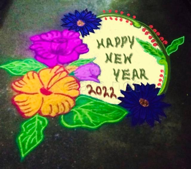 happy new year rangoli photos